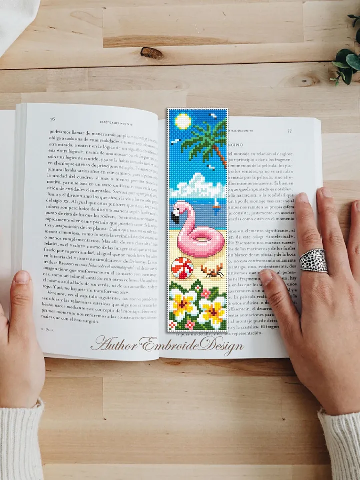 Beach bookmarks cross stitch pattern PDF download Summer cross stitch chart, Summer bookmark set pattern digital PDF Beach life Hawaii #B436
