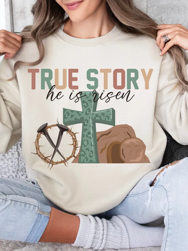 True Story He is Risen PNG, Matthew 28:6, Easter png, Easter Christian Png, Sleeve Design, Easter Christian Sublimation Designs Download
