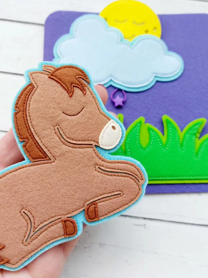 Educational Montessori mini book "SLEEP", the first tactile book for children