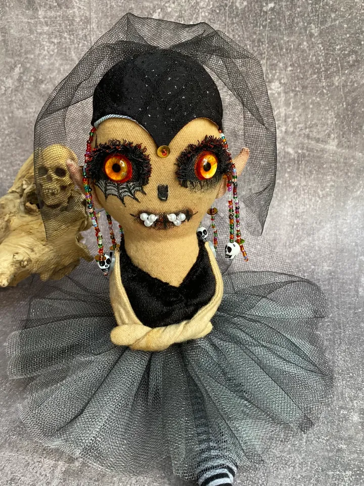 Halloween doll . Strange doll . Handmade doll . Halloween home decor .