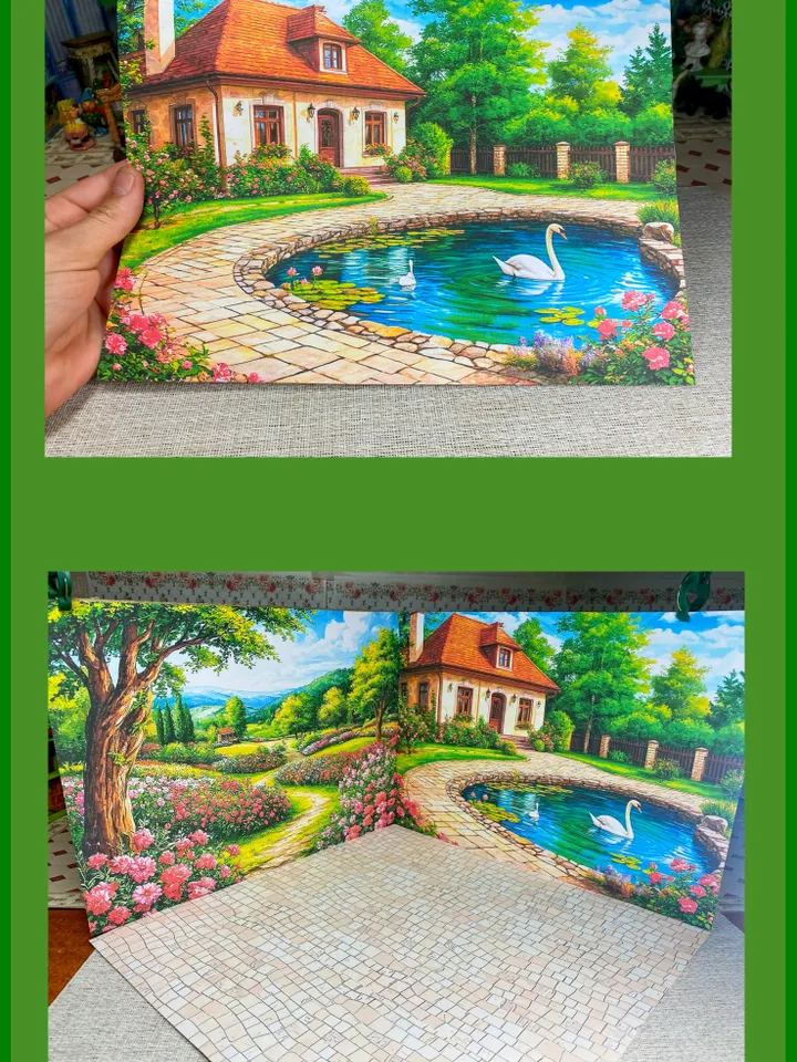 Photo background for roombox. 1:12. A4. Digital. Photo background with nature. 3 sheets.