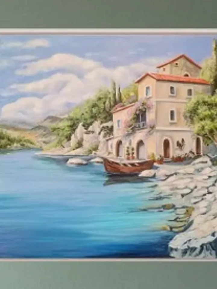 Painting, oil, "Paradise Corner", size 30x 30cm