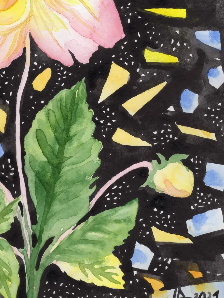MAJESTIC DAHLIA (2021) Original author's watercolor painting