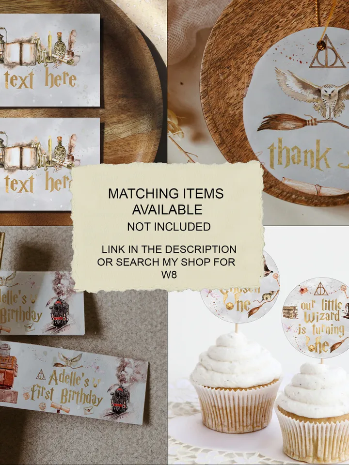 The Chosen One Birthday Party; Monthly Banner Wizard Birthday Party; Magic School 1st Birthday; Editable Wizarding World Photo Banner; W8