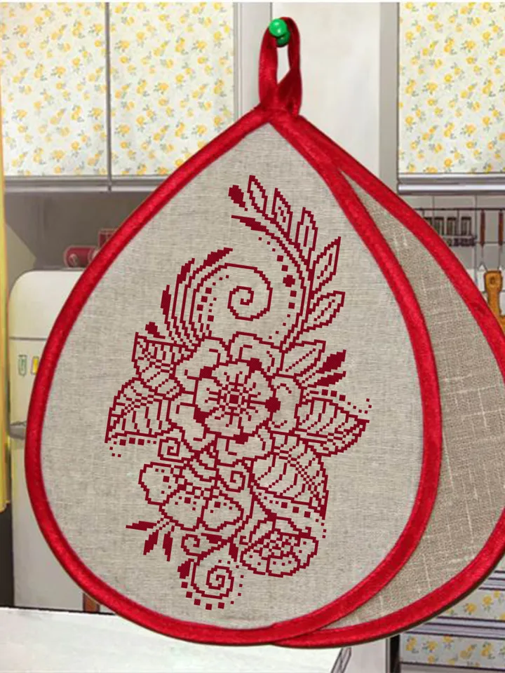 Monochrome floral cross stitch pattern download PDF, Flower mandala cross stitch, Modern beginner stitch, Floral ornament embroidery #M135