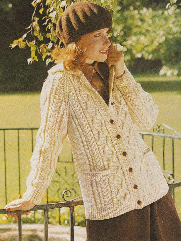 cardigan knitting pattern women ladies jacket pockets long cardigan pdf instant download