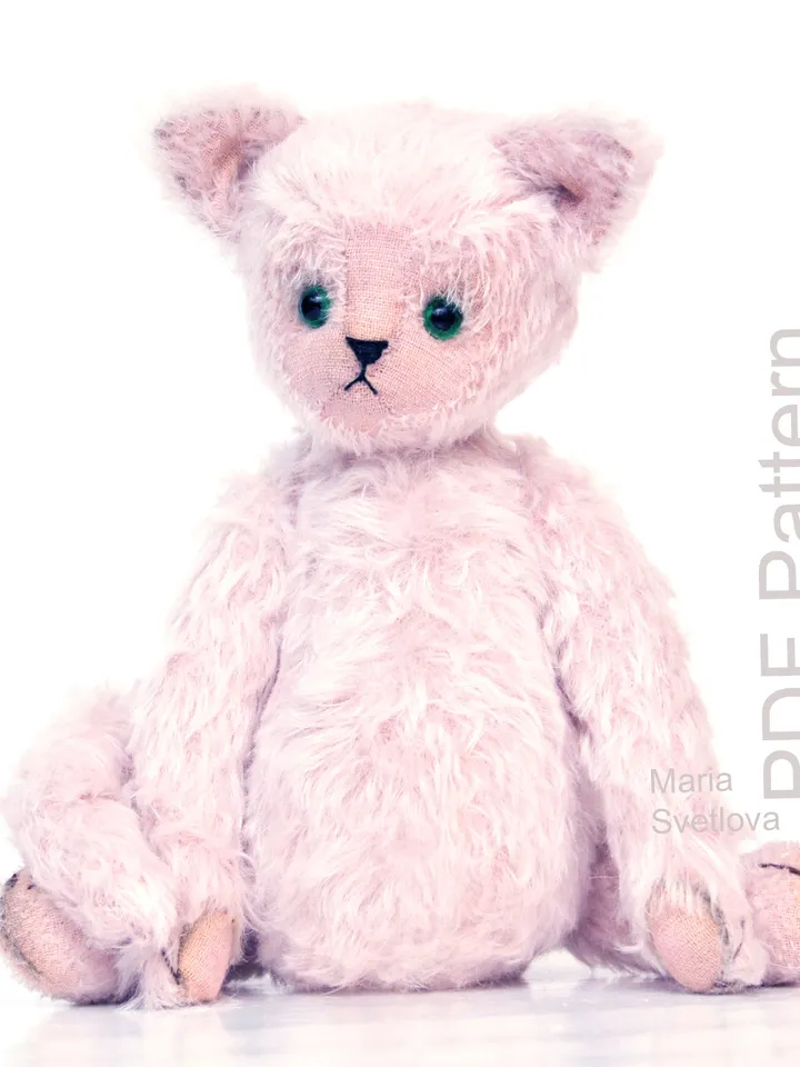 PDF 12" Alina Kitty Cat Sewing Pattern and Instructions/ fully jointed stuffed toy pattern/ classical pattern/ pussycat
