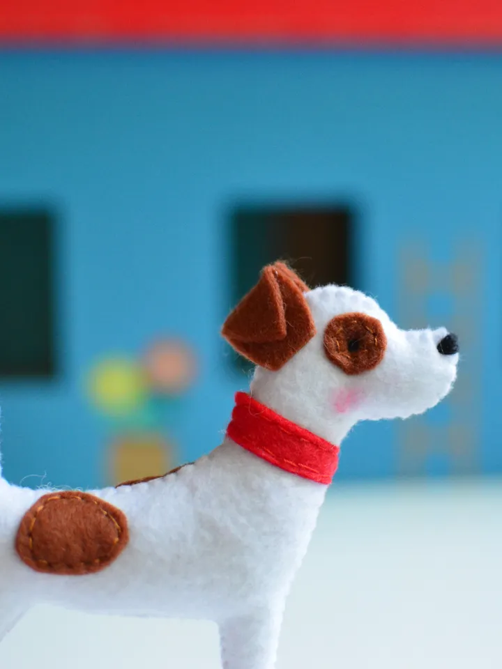 Felt Jack russell terrier Dog Ornament handcrafted Custom pet , stuffed animals for crib mobile,