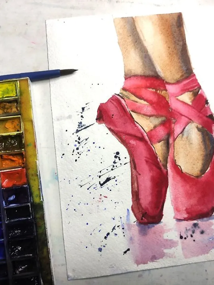 Ballet Painting Pointe Original Watercolor Ballerina Art Dance Wall Art