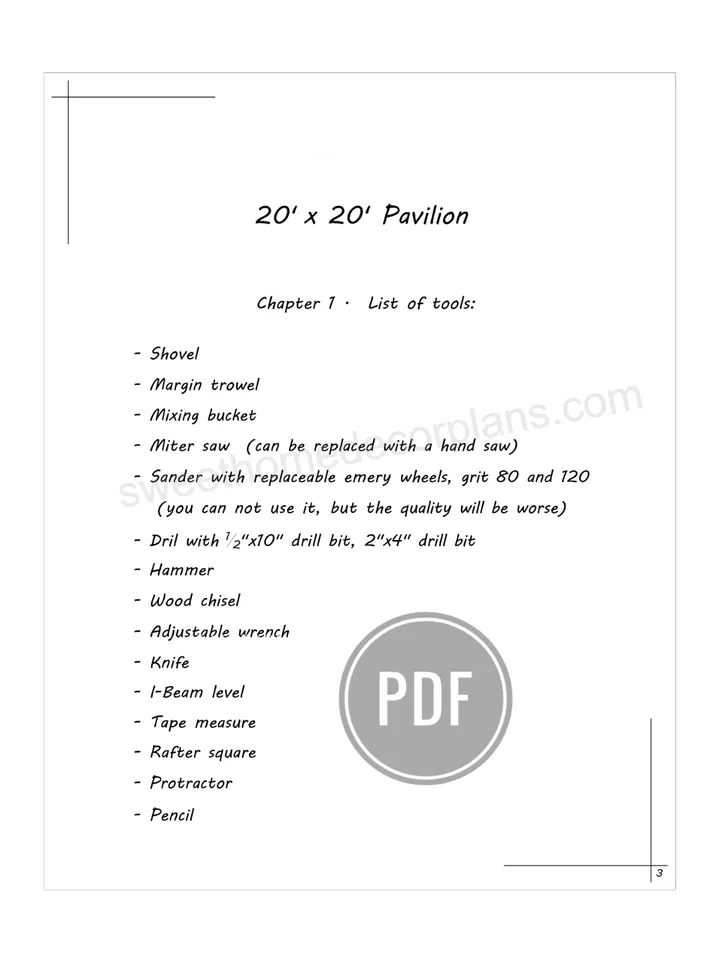 Diy 20 x 20 gable pavilion plans pdf. Carport pdf plans. Garage plans. Wooden outdoor covered gazebo plans. Backyard timber frame plans for outdoor