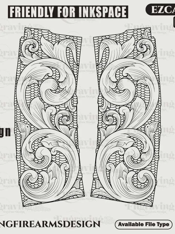 PMAG Scrolling Pattern Design Svg,lasercut,laserengraving,fiberlaser,engravingfiles,laserpattern,engravingdesign,engravingpattern,metalart