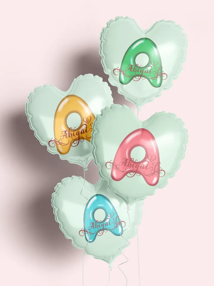 Abigail — name in Samantha style with bright letters, digital design