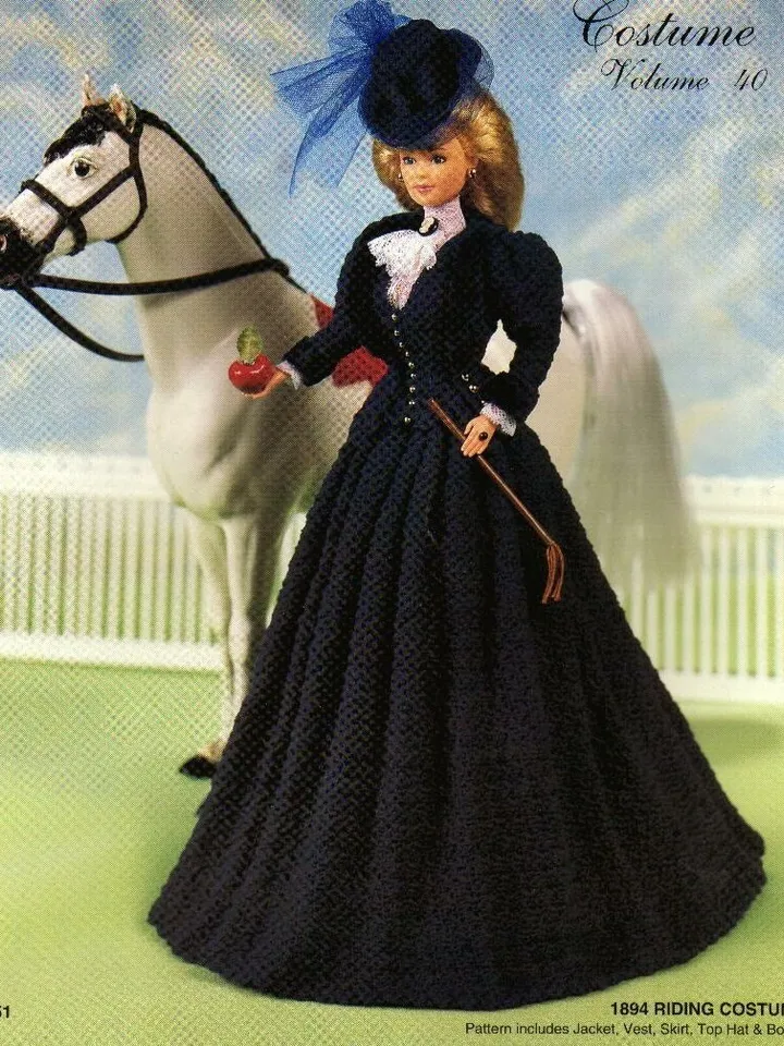 Barbie Dress Crochet Pattern Vintage for Dolls 11-1/2" Digital Download PDF