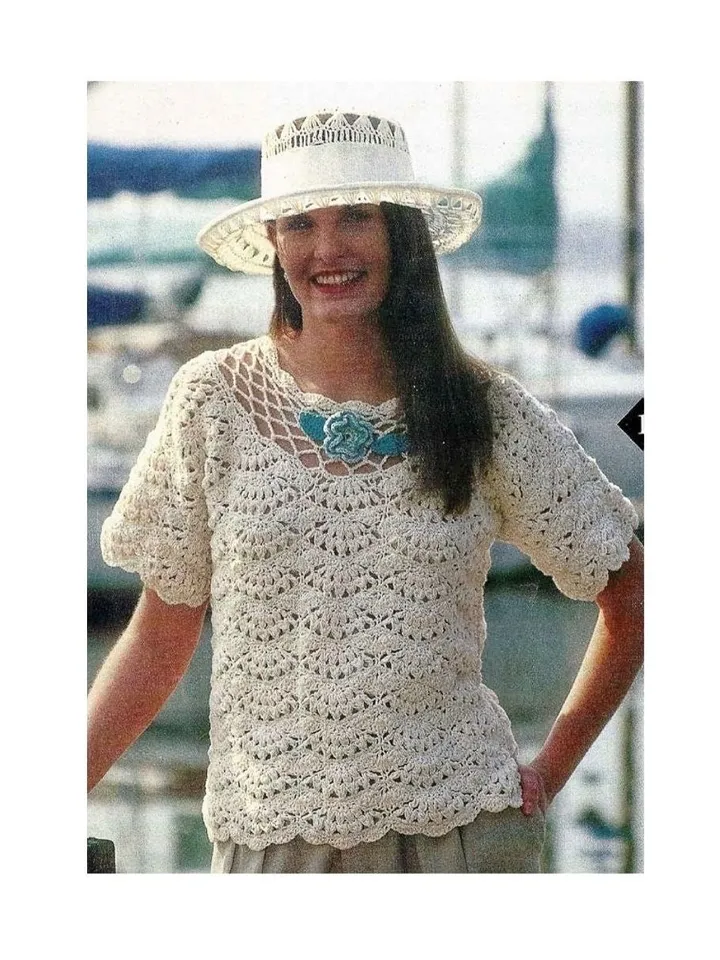 Top crochet pattern, summer sweater crochet, women top crochet pattern pdf