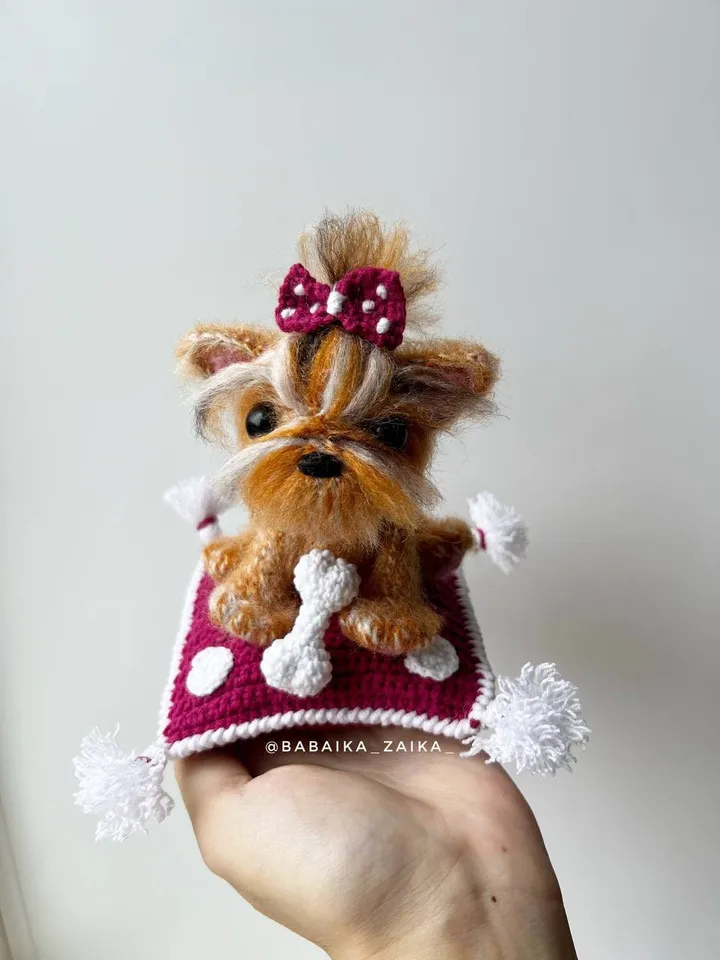 PDF Cute Mini Yorkshire Terrier Dog Crochet pattern, Crochet Animal Pattern, Crochet Yorkie Puppy, Amigurumi baby toy, Crochet Cute Dog