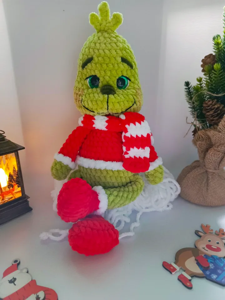 Crochet Pattern Christmas green villain Amigurumi Green villain Crochet Green Elf Christmas Green villain Pattern in ENG