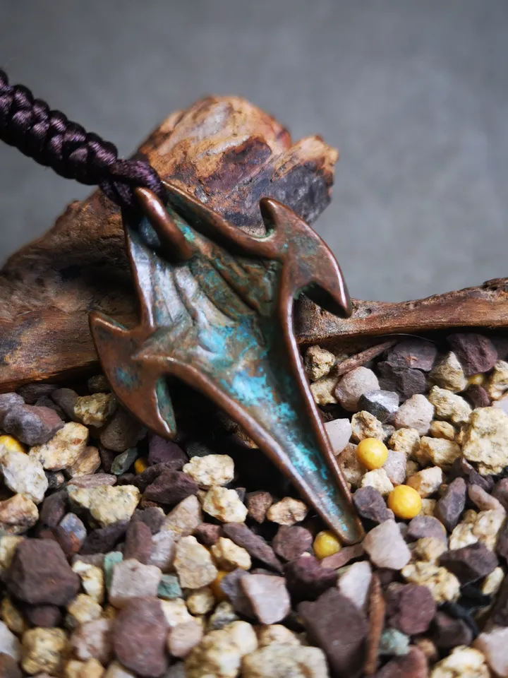Gandhanra Acient Shankha(Divine Conch) Badge,Tibetan Buddhist Protective Amulet Pendant,Made of Brass