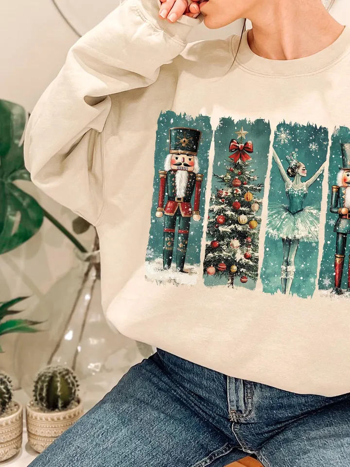 Retro Nutcracker Christmas PNG, Preppy Christmas Png, Holiday Vibes Png, Nutcracker Ballet Png, Christmas Tree, Christmas Png, Sublimation