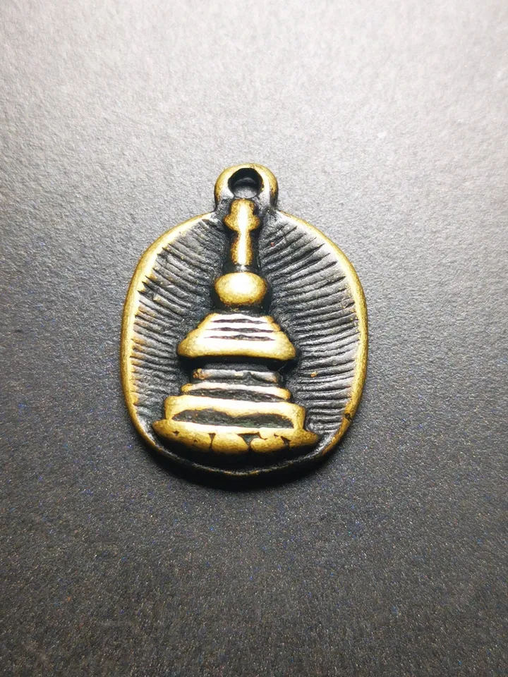 Gandhanra Handmade Mala Counter Pendant,Stupa, Pagoda, Prayer Beads Accessories,Made of Brass