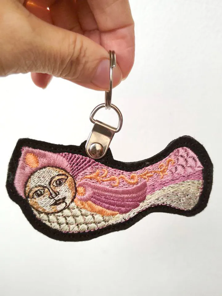 The sirin bird 1. Ethno-style. Machine embroidery design.