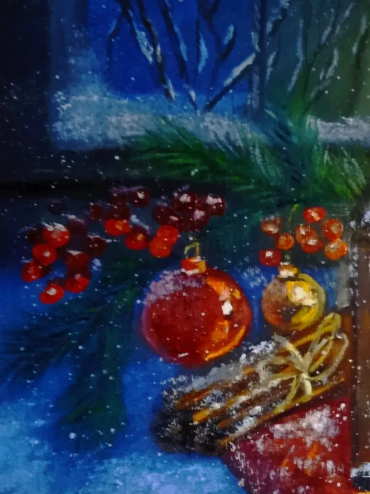 Christmas Painting Christmas Wall Decoration Christmas Lantern Canvas 40x50 cm