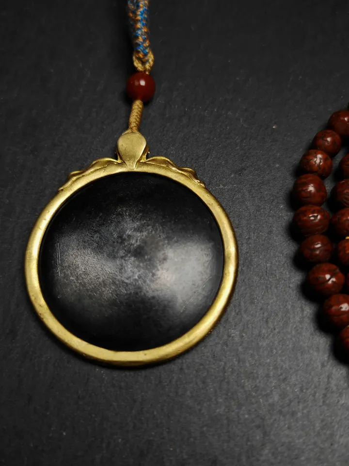 Gandhanra Handmade Tibetan Buddhist Amulet,Om Mani Padme Hum Badge Pendant, Mantra of Chenrezig, Protective Chram