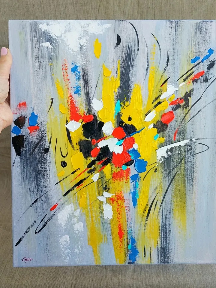 Abstract oil painting "Motion" 40x35 cm\ 16x14 inches.