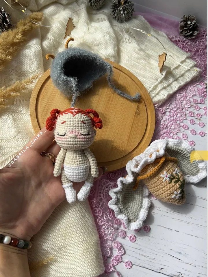PDF Crochet Pattern Baby Butterfly, Amigurumi baby doll pattern, Butterfly doll, Butterfly crochet doll pattern, amigurumi animal