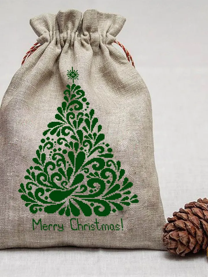 Christmas Tree cross stitch pattern download PDF Merry Christmas pattern digital Monochrome cross stitch Holiday embroidery Home decor #N18