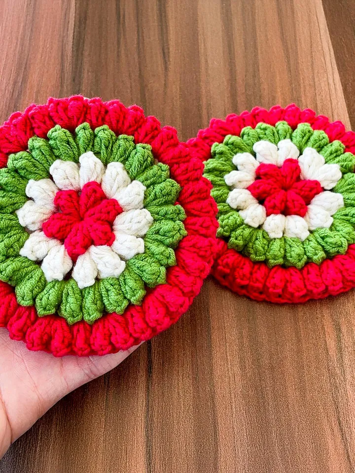 Flower Scrubby Crochet Pattern, Festive DIY Decorative Scrubby for Eco-Friendly Christmas Gift, Easy Beginner PDF Tutorial