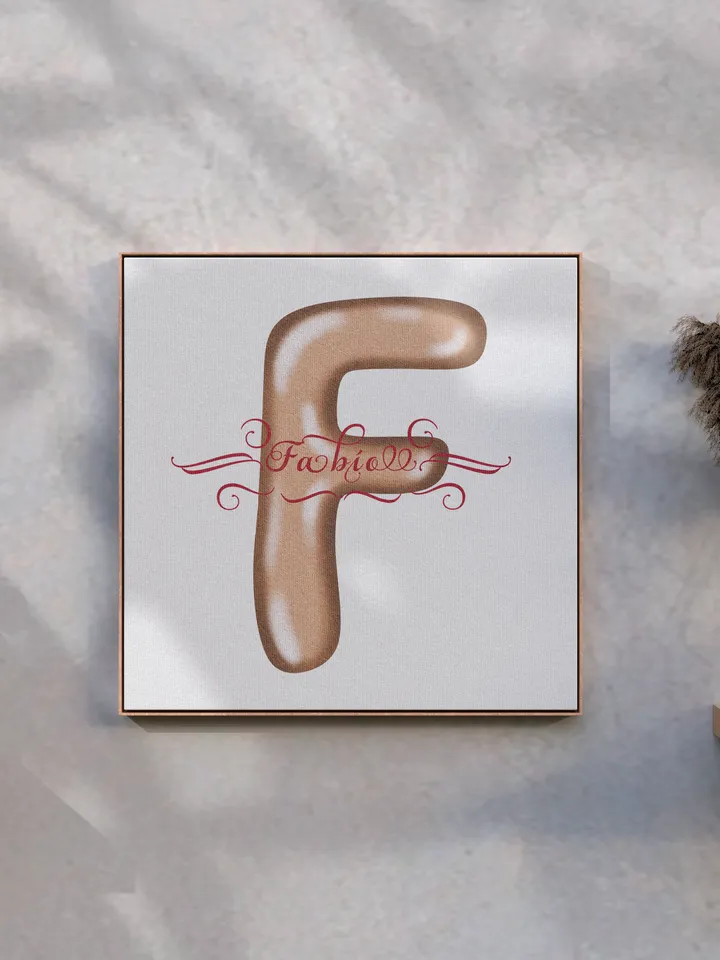 Fabio - name in Samantha style with bright letters, digital design