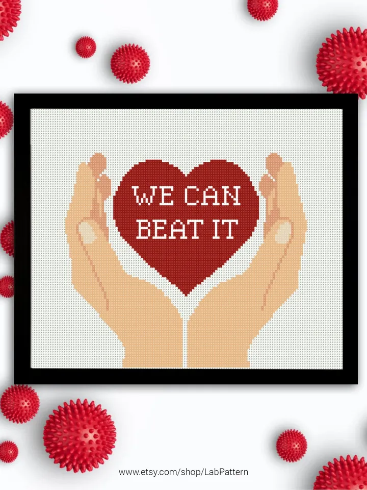 We can beat it Cross stitch pattern | Embroidery Pattern | Instant Download | Embroidery Designs