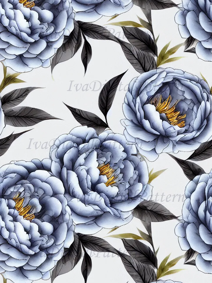Seamless watercolor blue peony pattern, digital paper, floral pattern, mosaic pattern, commercial use
abstract floral seamless pattern - repeating pattern