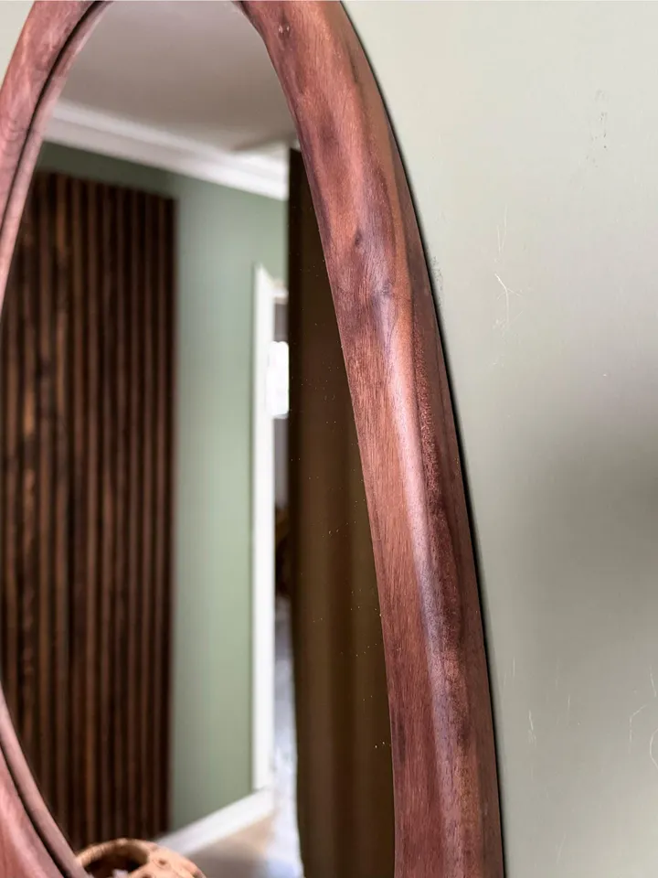 White Oak Mirror, Walnut Framed Mirror, Mid Century Mirror, Organic Mirror, Wood Framed Mirror