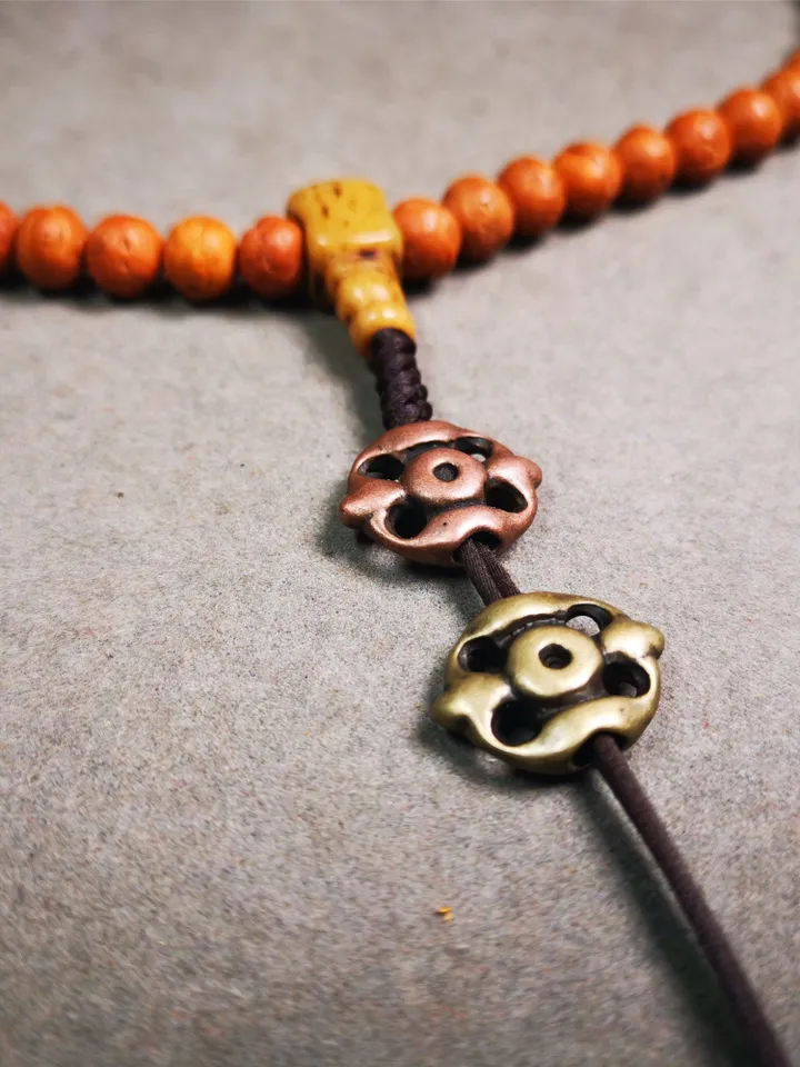 Gandhanra Handmade Tibetan Amulet,Vajra Pendant for Mala,Bag Hanging,Prayer Bead Accessories,0.7" × 0.55"