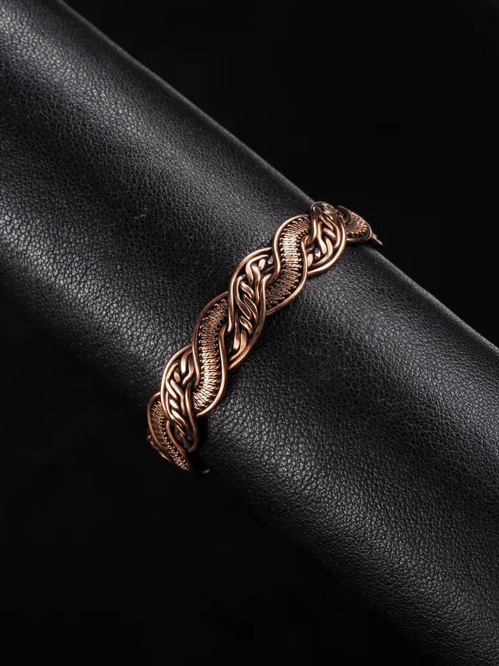 Wire wrapped copper bracelet for woman Antique style copper jewelry WireWrapArt