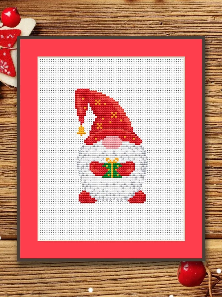 Christmas Gnome Cross Stitch Pattern, Merry Christmas Cross Stitch Pattern, Christmas Decoration, Christmas Pattern #hld021