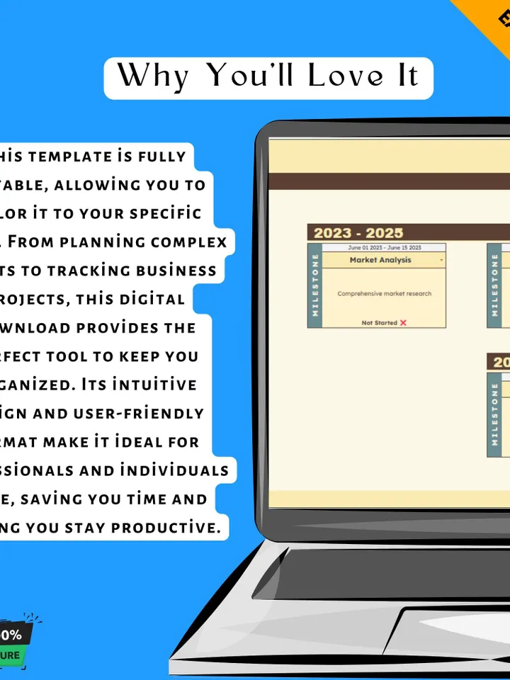 Roadmap Timeline Template, Editable Google Sheets, Easy-to-Use, Digital Download for Project Planning, Business Strategy, and Goal Tracking