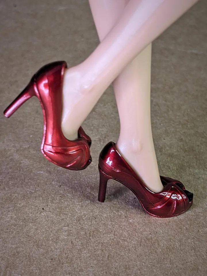 Cherry Red heels sandals for fashion female dolls (Color Infusion, MH)