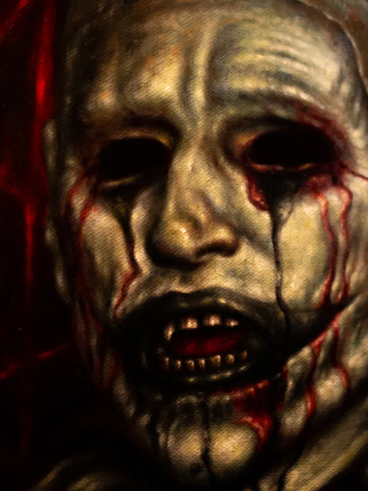 Original oil painting Hell House Clown