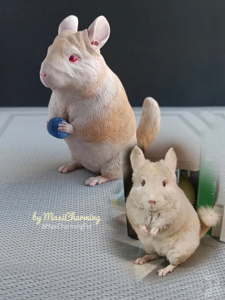 Custom memorial Chinchilla sculpture
