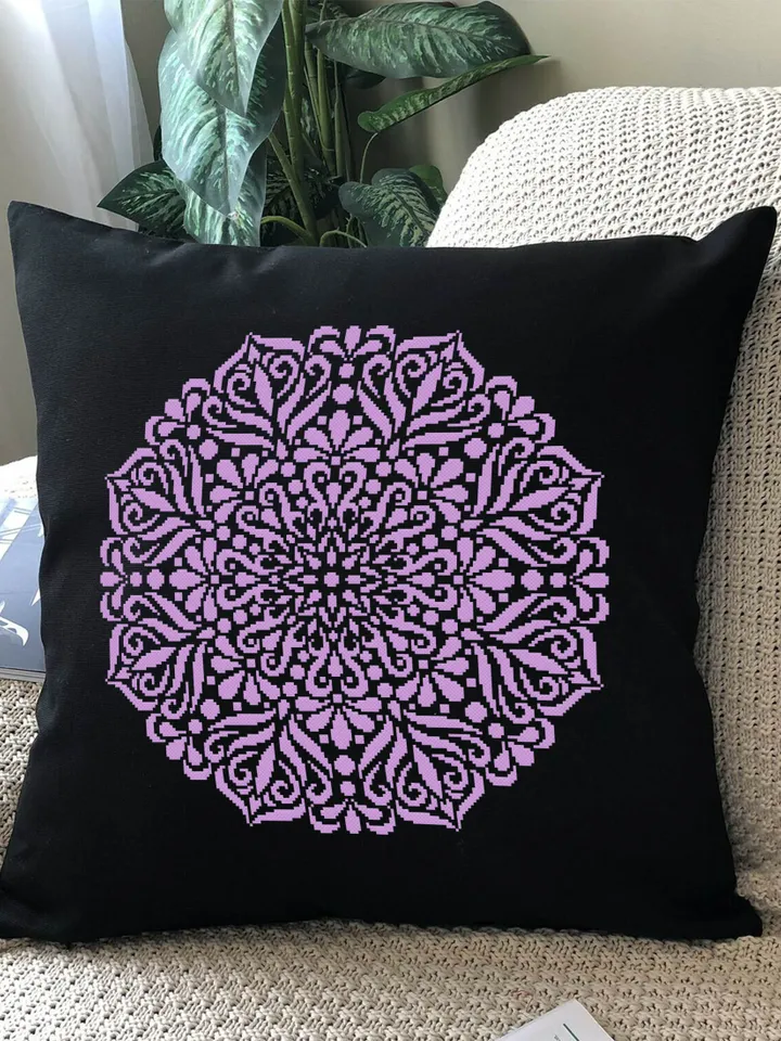 Mandala cross stitch pattern download PDF Monochrome floral ornament cross stitch chart, Simple mandala pattern PDF, DIY Home decor #M132