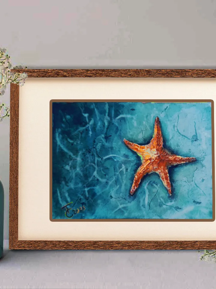 Starfish. Sea voyages watercolor series
