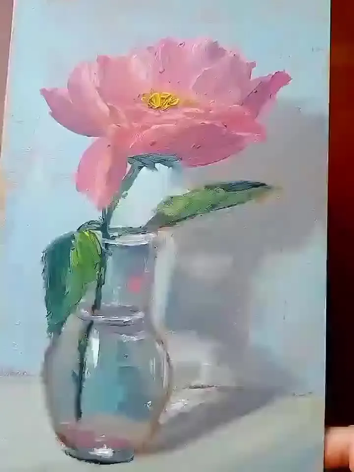 Peony Original Oil Painting Small Gift Peony Painting Sketch Art Peonies Wall Decor Impasto Wall Painting Flower Oil Painting original