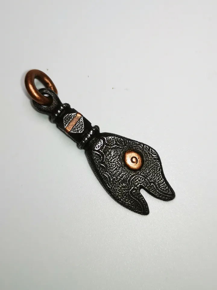 Gandhanra Handmade Tibetan Buddhism Amulet, Golden Fish of Ashtamangala(Eight Auspicious), Symbolize Happiness.