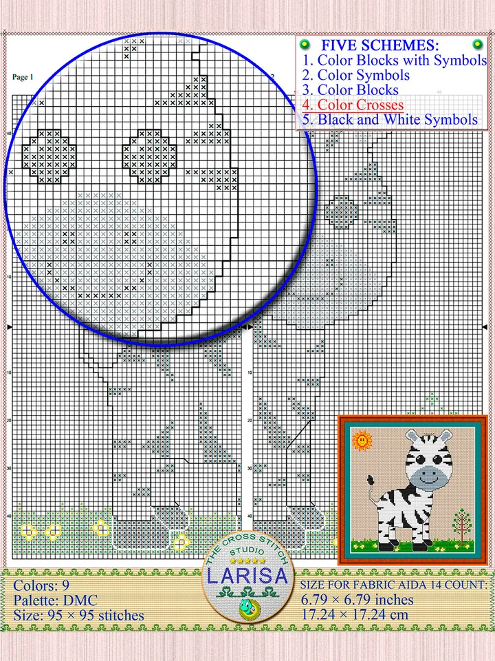 Zebra Cross Stitch Pattern | Cute Zebra Baby Pattern