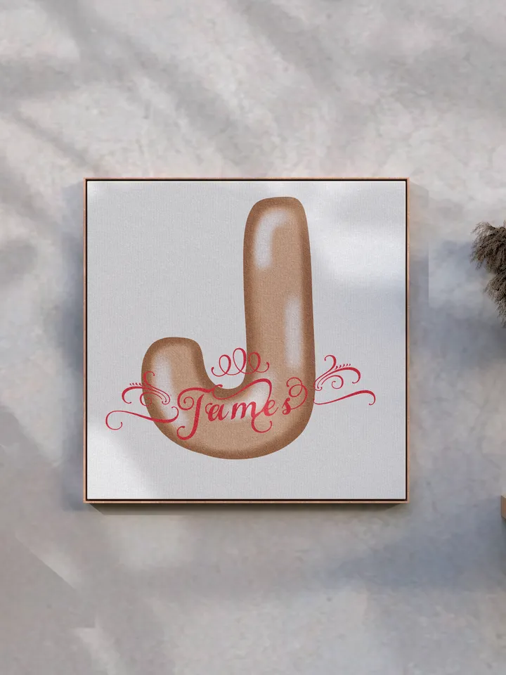James - name in Samantha style with bright letters, digital design