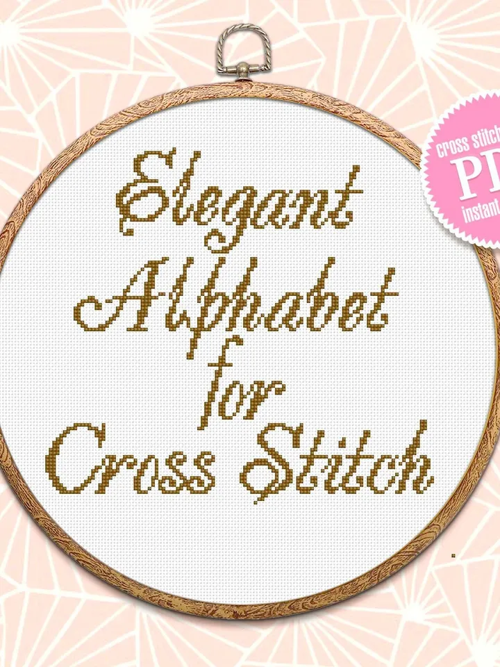 Alphabet cross stitch pattern PDF Calligraphy stitch, Font xstitch chart, Letters cross stitch, Digital download PDF DIY Home decor #A2