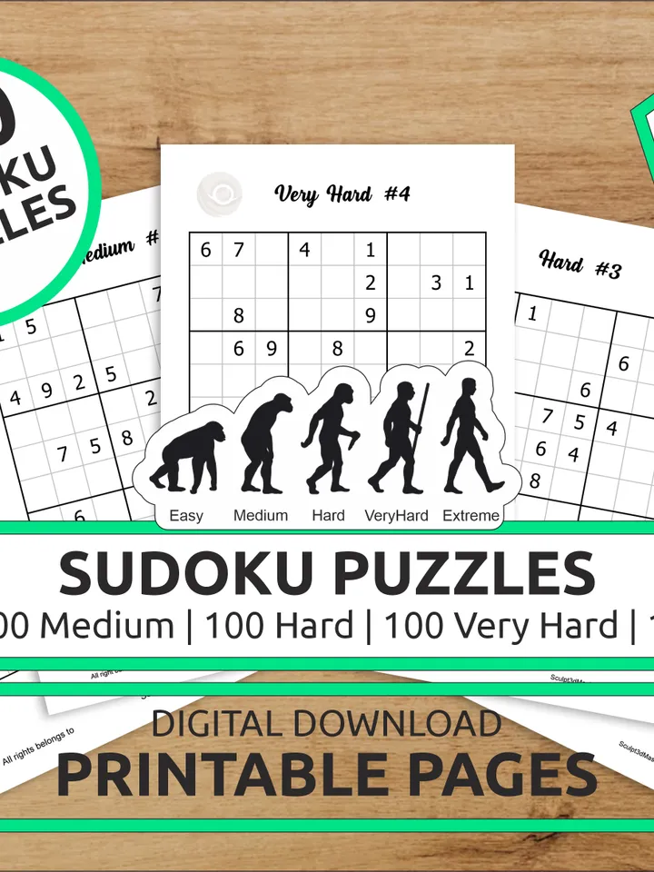 Sudoku Puzzles - Volume 9 | 100 Easy 100 Medium 100 Hard 100 Very Hard 100 Extreme Puzzles Bundle PDF
