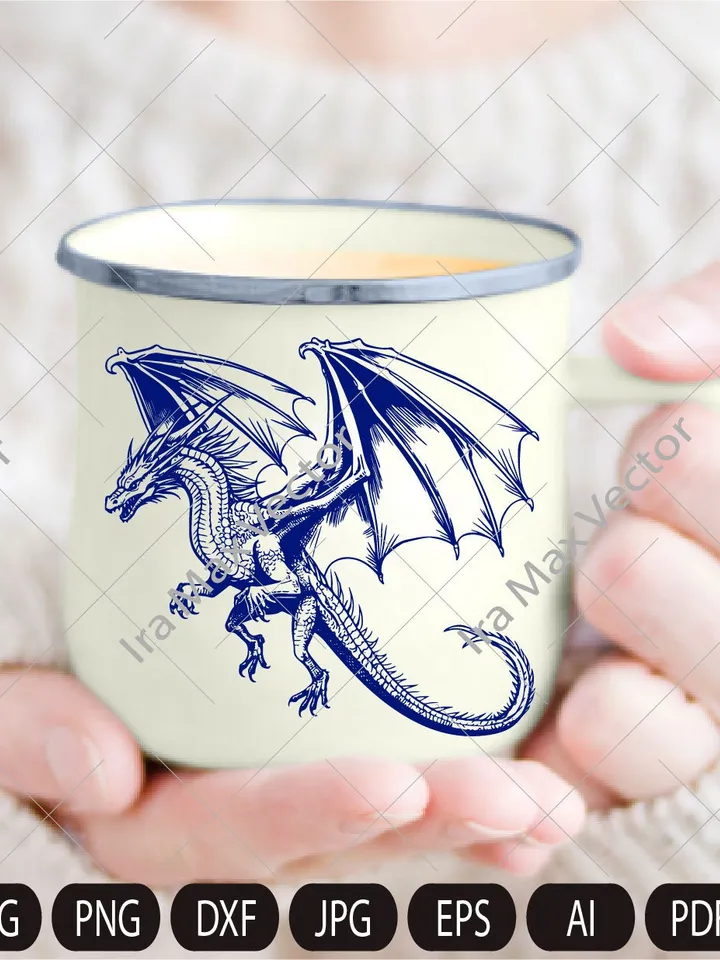 Dragon svg, Dragon detailed, Dragon flying, Dragon Vector, Chinese Dragon SVG, Fantasy Dragon SVG, Asian dragon Svg, Dragon Silhouette